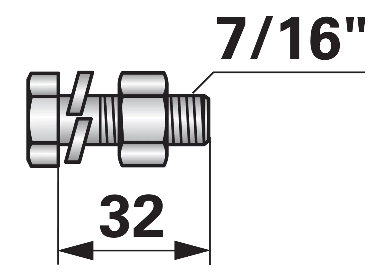 Frässchrauben UNF 7/16" x 32 Güte 8.8 mit Federring und Mutter Mu 10, 10 Stück