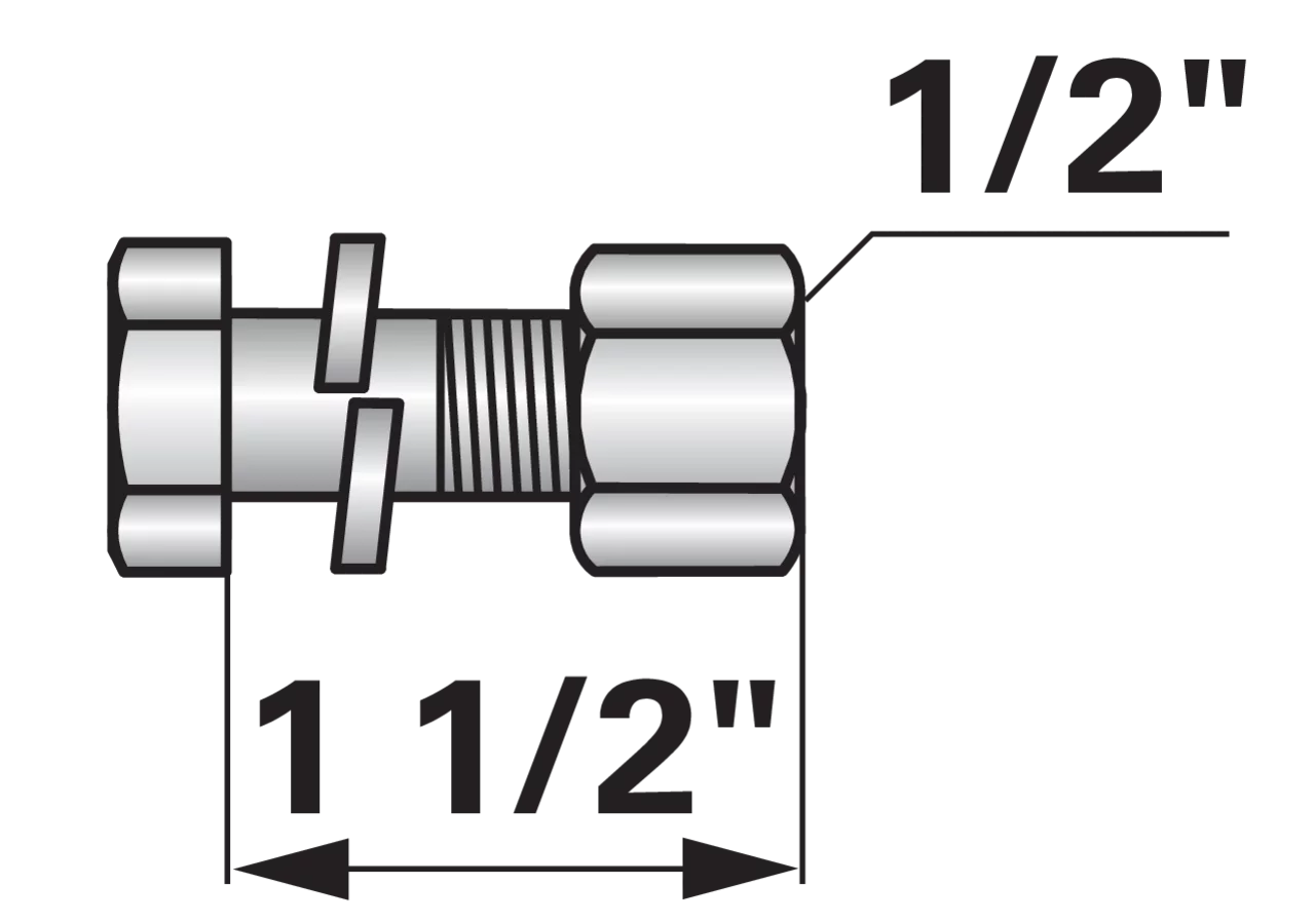 Frässchrauben UNF 1/2" x 38 Güte 8.8 mit Federring Mu 10, 10 Stück GartenShop24 - Hochwertige Gartengeräte