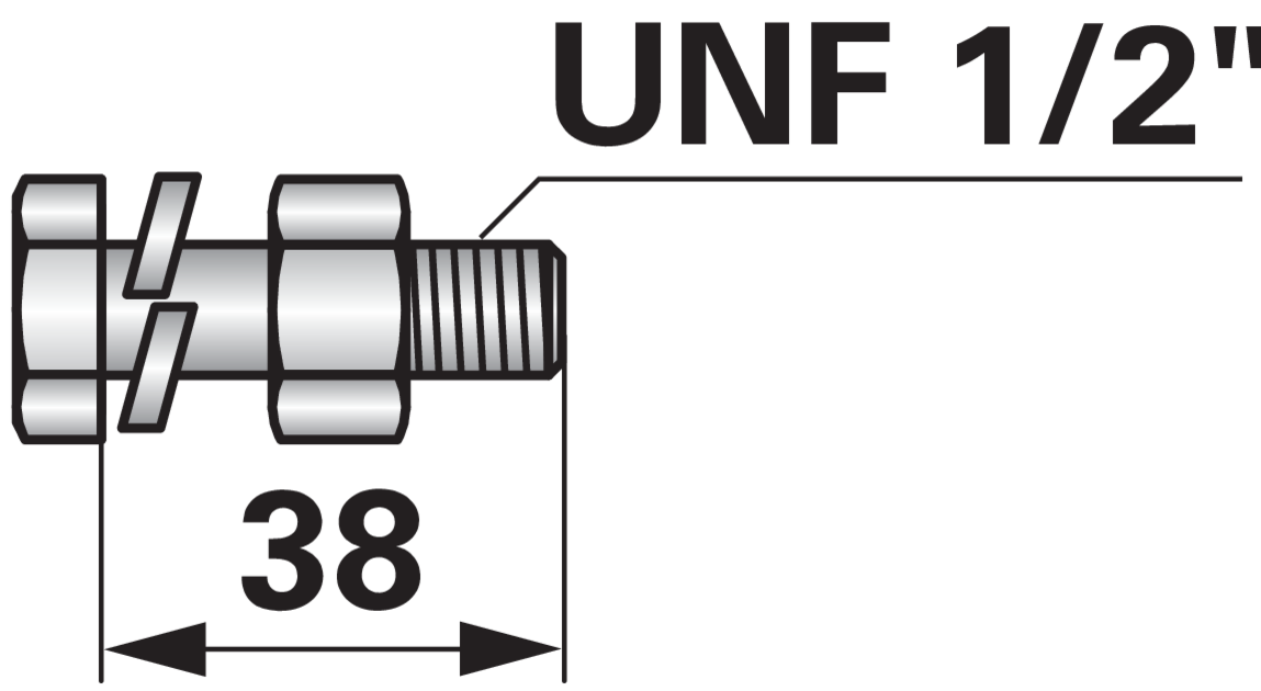 Frässchraube UNF 1/2" x 38 mm Güte 12.9 mit Federring und Mutter GartenShop24 - Hochwertige Gartengeräte