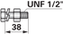 Frässchraube UNF 1/2" x 38 mm Güte 12.9 mit Federring und Mutter GartenShop24 - Hochwertige Gartengeräte
