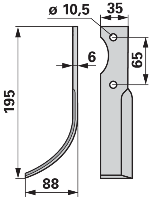 Bogenmesser links anstelle von Ferrari 63195 GartenShop24 - Hochwertige Gartengeräte