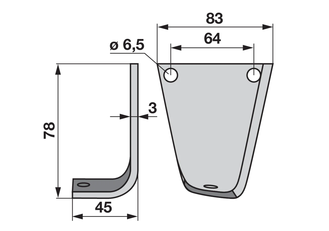 Winkelmesser links Breite 45 mm GartenShop24