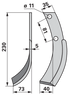 Bogenmesser links 35x5 – Höhe 230 mm, Arbeitsbreite 73 mm, Lochabstand 81 mm GartenShop24 - Hochwertige Gartengeräte