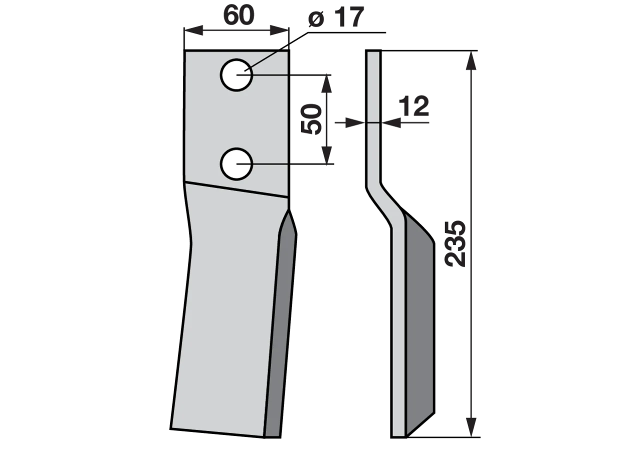 Fräsmesser rechts Höhe 235 mm GartenShop24