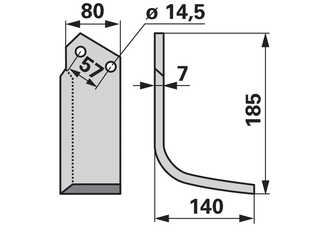 Bogenmesser rechts – passend für Huard - Kuhn 226090 GartenShop24