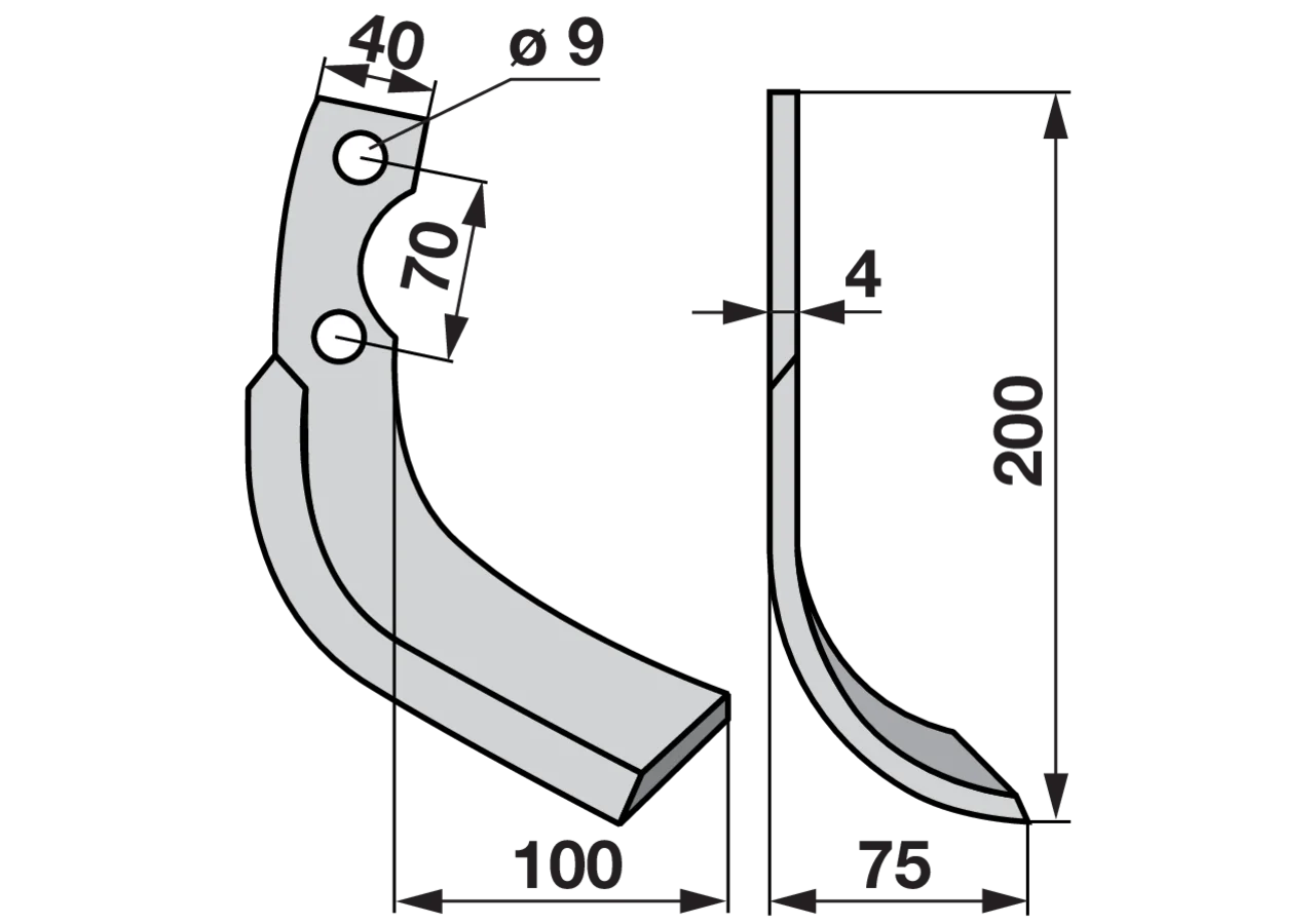 Bogenmesser rechts Breite 75 mm GartenShop24