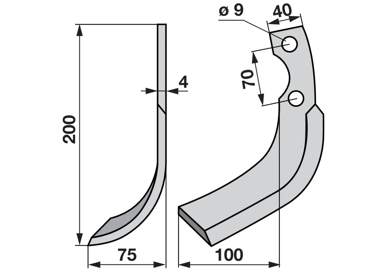Bogenmesser links Breite 75 mm GartenShop24