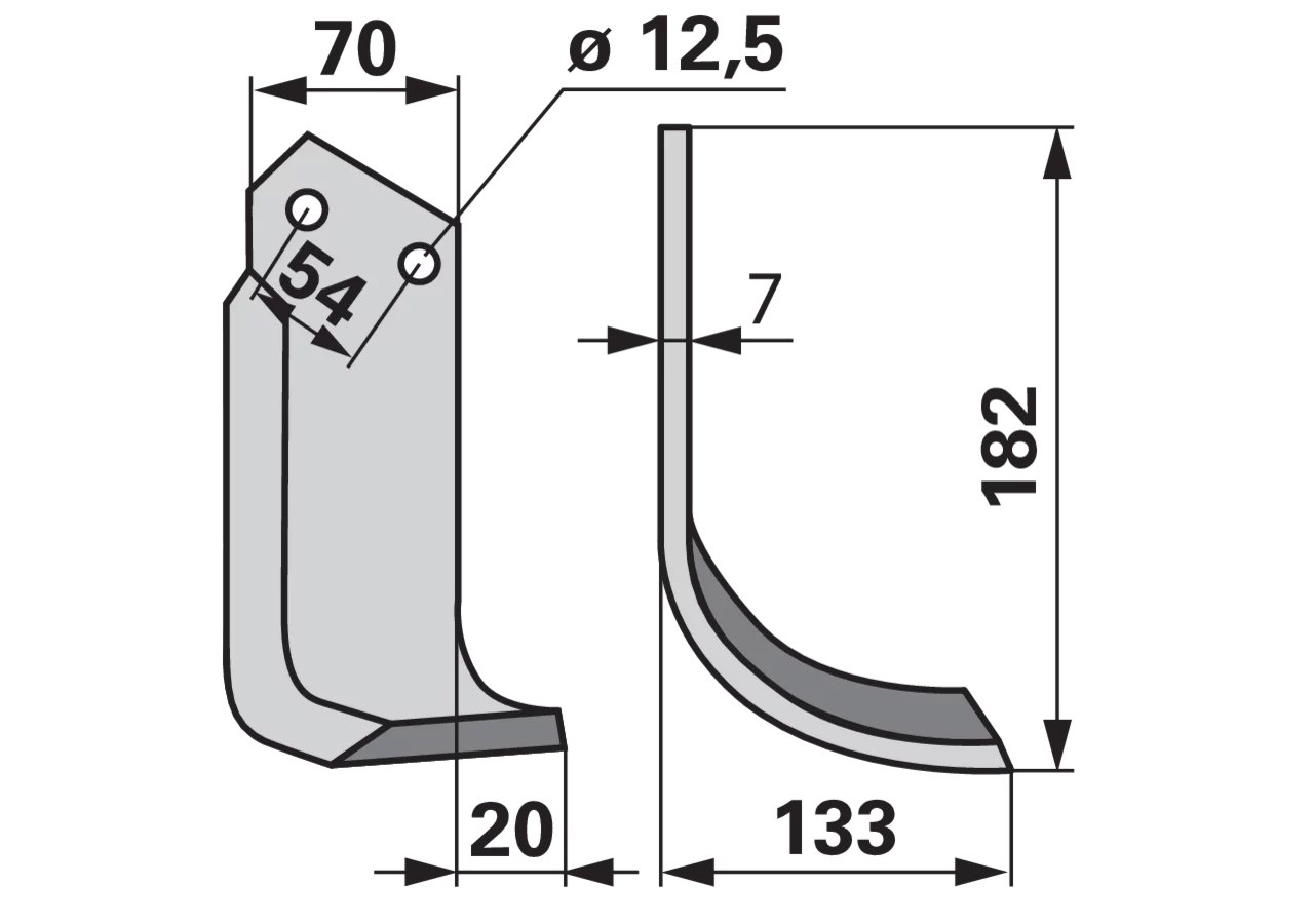 Bogenmesser rechts anstelle von Pegoraro 001852 GartenShop24 - Hochwertige Gartengeräte