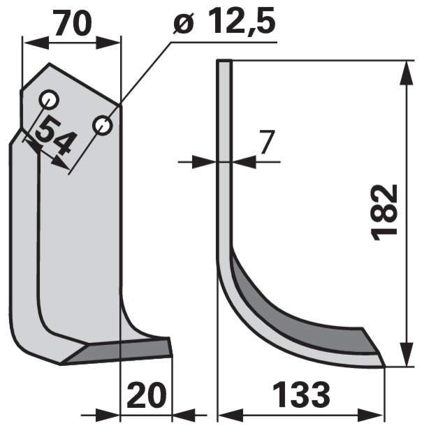 Bogenmesser rechts anstelle von Pegoraro 001852 GartenShop24 - Hochwertige Gartengeräte