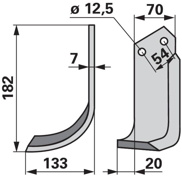 Bogenmesser links anstelle von Pegoraro 001853 GartenShop24 - Hochwertige Gartengeräte