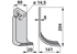 Bogenmesser rechts Pegoraro 004585 – Ersatzteil für Bodenfräsen, 141×204 mm