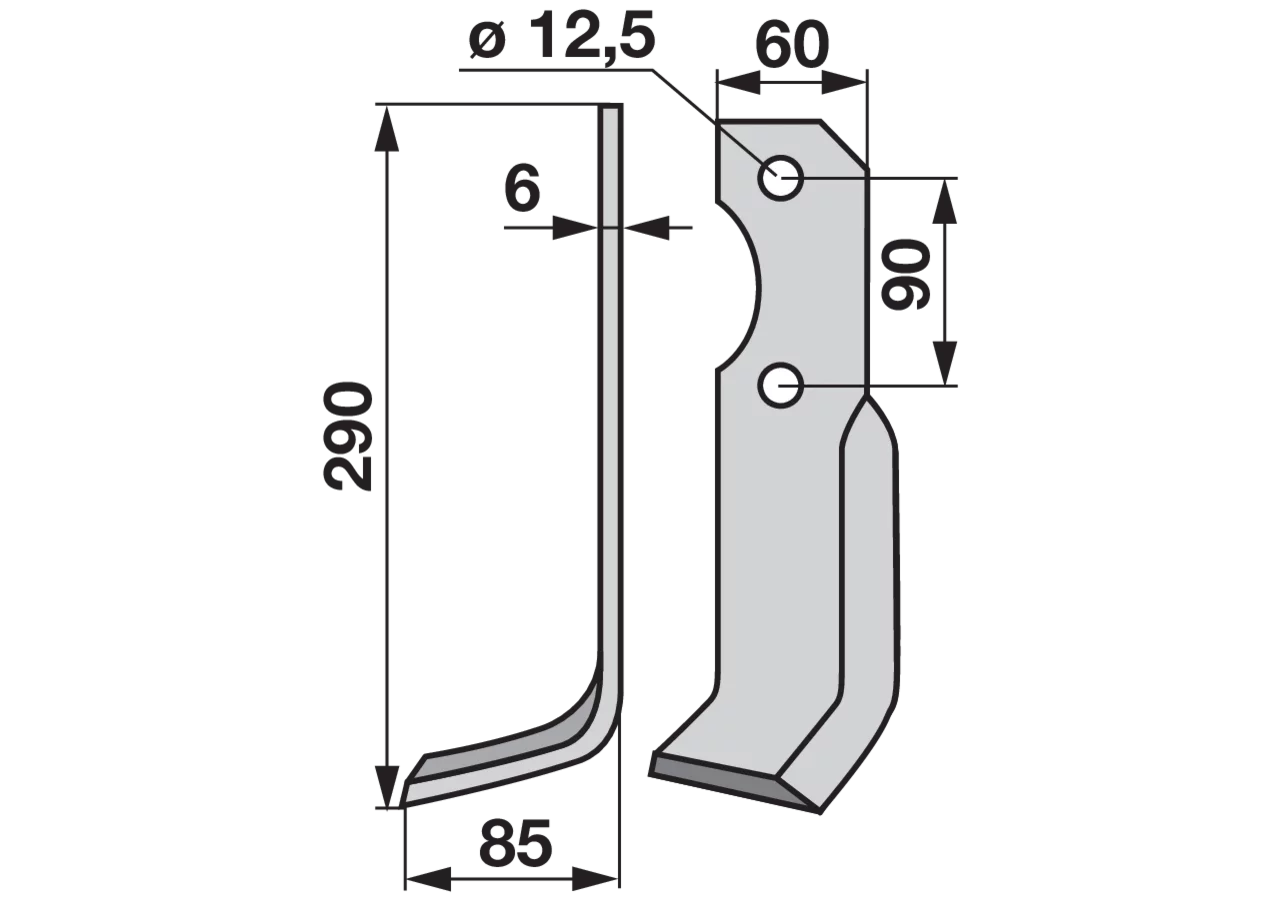 Bogenmesser links Höhe 290 mm GartenShop24
