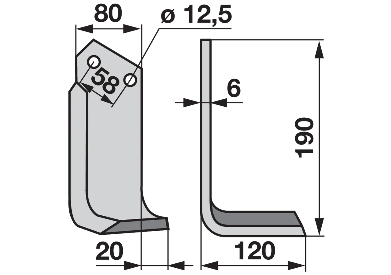Winkelmesser rechts Lochabstand (LA) 58 mm GartenShop24