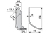 Bogenmesser rechts 40x8 Arbeitsbreite 90 mm für Bodenfräsen, Höhe 176 mm
