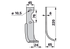 Bogenmesser rechts Grillo 9253 220 mm – Ersatzmesser für Bodenfräsen, Einzelstück