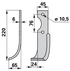 Bogenmesser links 220 mm – Detailansicht Lochabstand 76 mm und Lochdurchmesser 10,5 mm