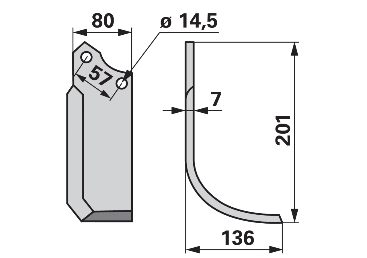 Bogenmesser rechts – passend für Muratori 1200125 GartenShop24