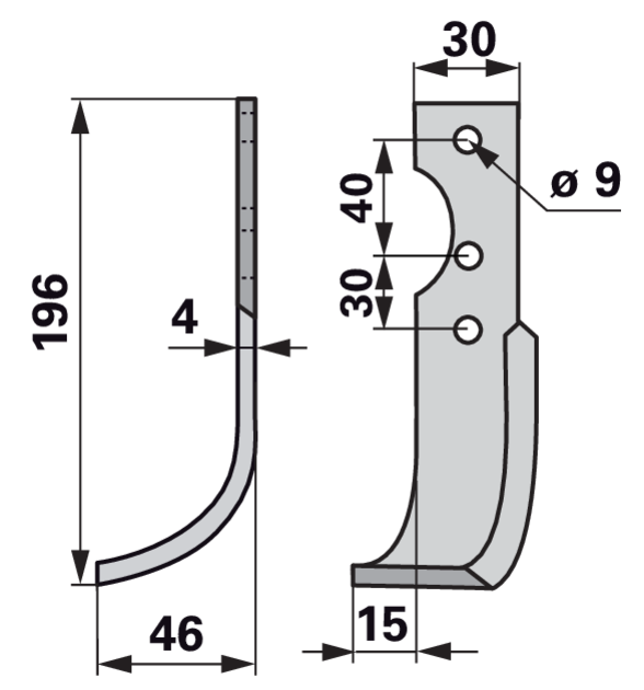 Bogenmesser links anstelle von Solo 5043158 GartenShop24 - Hochwertige Gartengeräte