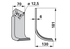 Bogenmesser rechts Kuhn K1620010 – Ersatzteil für Bodenfräsen, 130×181 mm