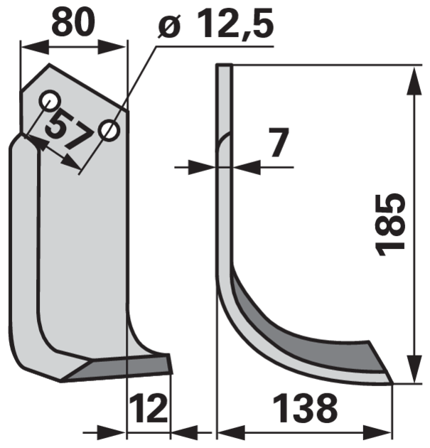 Bogenmesser rechts anstelle von Breviglieri 0040105D GartenShop24 - Hochwertige Gartengeräte