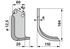 Bogenmesser rechts 60x6 L=164 Arbeitsbreite 110 mm für Bodenfräsen, Lochabstand 40 mm
