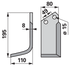 Winkelmesser links Breite 110 mm, B2 80 mm, Höhe 195 mm, Stärke 8 mm, LA 49 mm GartenShop24 - Hochwertige Gartengeräte