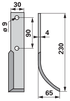 Bogenmesser rechts 230 mm – Detailansicht Lochabstand 90 mm und Lochdurchmesser 9 mm