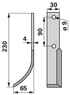 Bogenmesser links 30x4, L = 230 mm, Arbeitsbreite 65 mm, Lochabstand 90 mm GartenShop24 - Hochwertige Gartengeräte