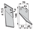 Fräsmesser rechts 70x6 L=146 mm LAB=47 mm GartenShop24 - Hochwertige Gartengeräte