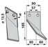 Fräsmesser rechts 90x8, Höhe 165 mm, Lochabstand 57 mm GartenShop24 - Hochwertige Gartengeräte