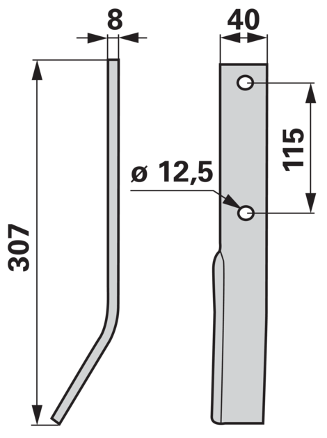 Fräsmesser rechts passend zu Bärtschi 40x8 Arbeitsbreite 55 mm GartenShop24 - Hochwertige Gartengeräte