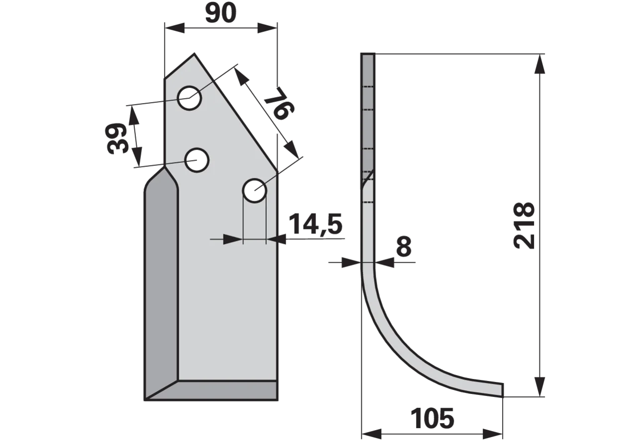 Bogenmesser rechts anstelle von Breviglieri 0066046D GartenShop24 - Hochwertige Gartengeräte