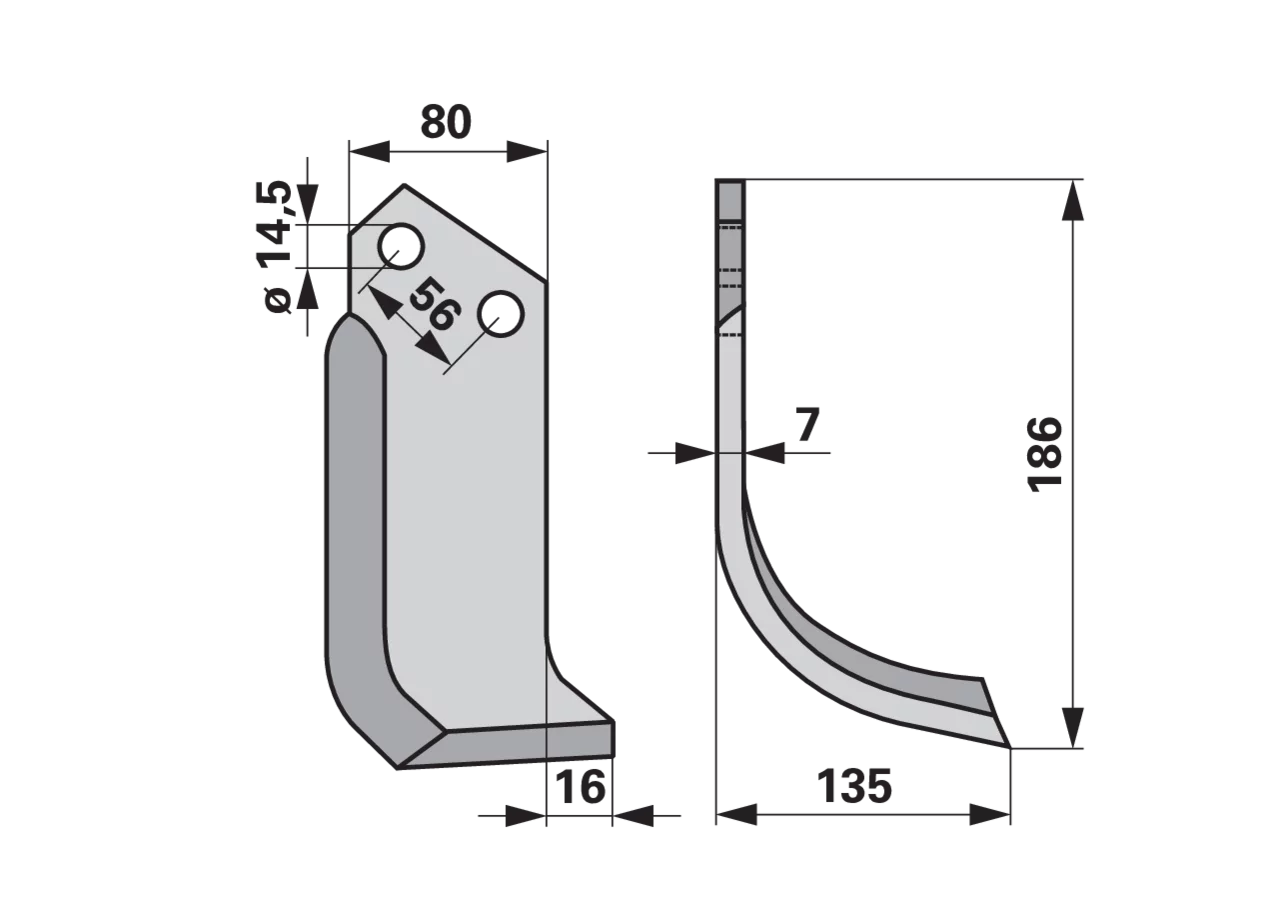 Bogenmesser rechts – passend für Kuhn 519370 GartenShop24