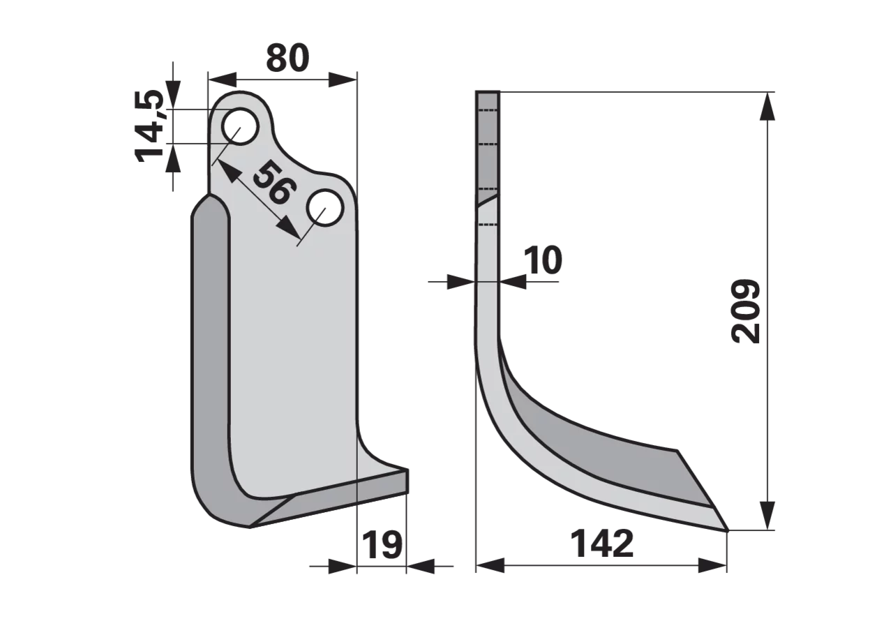 Bogenmesser rechts anstelle von Maschio 13100418 GartenShop24 - Hochwertige Gartengeräte