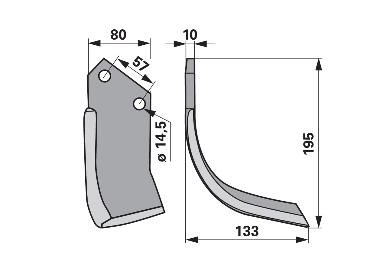 Bogenmesser rechts – passend für Celli 722557 GartenShop24