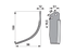 Bogenmesser links Ferrari 496366 50 mm – Ersatzteil für Bodenfräsen, Höhe 142 mm