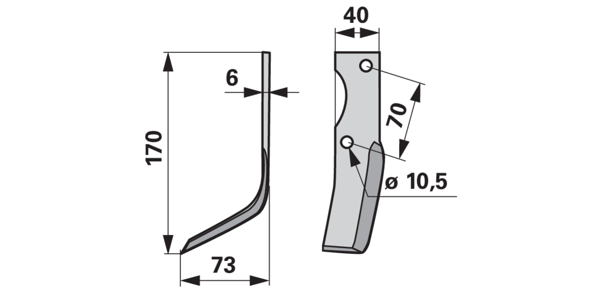 Bogenmesser links anstelle von Goldoni 14192 GartenShop24 - Hochwertige Gartengeräte