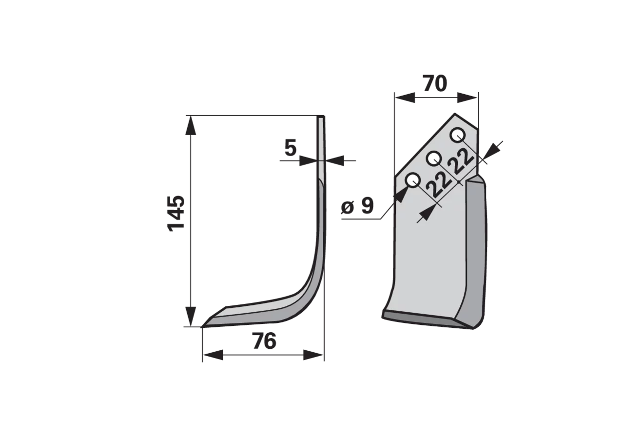 Bogenmesser links – passend für Holder 13832440010 GartenShop24