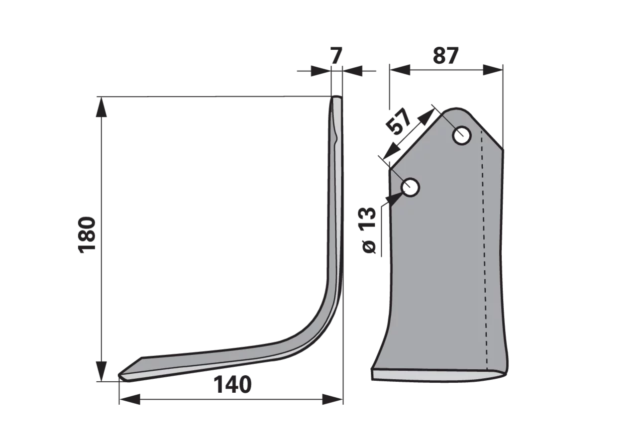 Bogenmesser links anstelle von Huard 226097 GartenShop24 - Hochwertige Gartengeräte