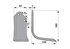 Bogenmesser rechts Ersatz Huard 226096 – 185 mm Höhe, 7 mm Stärke, Lochabstand 57 mm