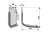 Bogenmesser rechts Hartmetall Maschio M01110426 – Maßansicht 80×140 mm