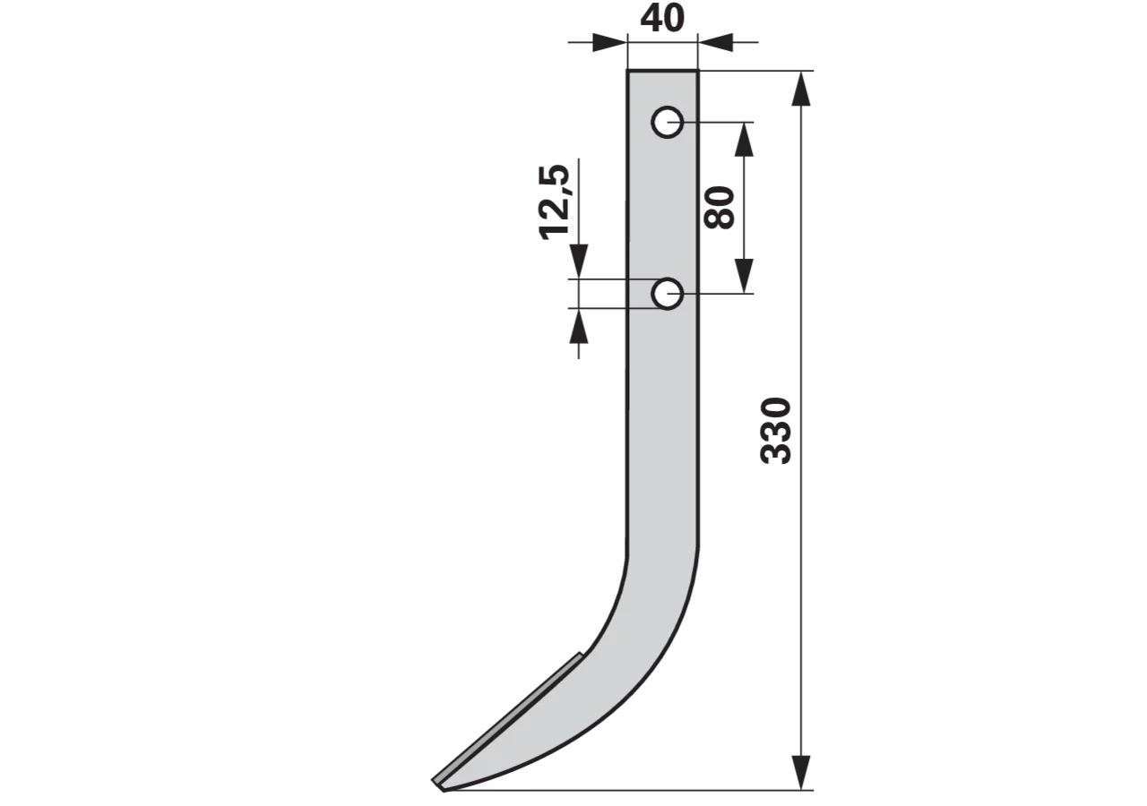 Fräshaken mit Hartmetallauflage L = 330 GartenShop24