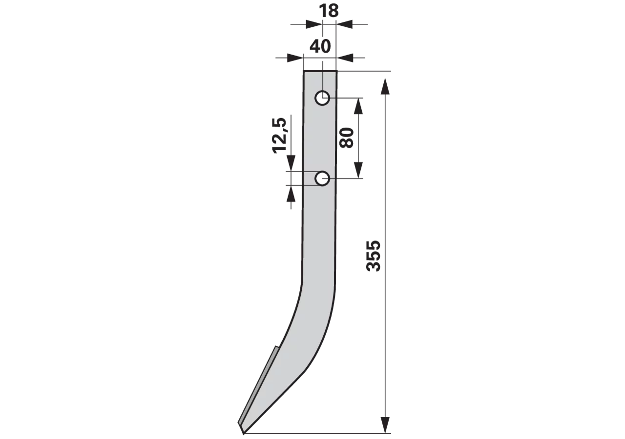 Fräshaken mit Hartmetallauflage L = 355 GartenShop24