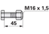 Frässchraube M16x1,5x45 Güte 10.9 mit SI-Mutter für Bodenfräsen, Festigkeitsklasse 10.9