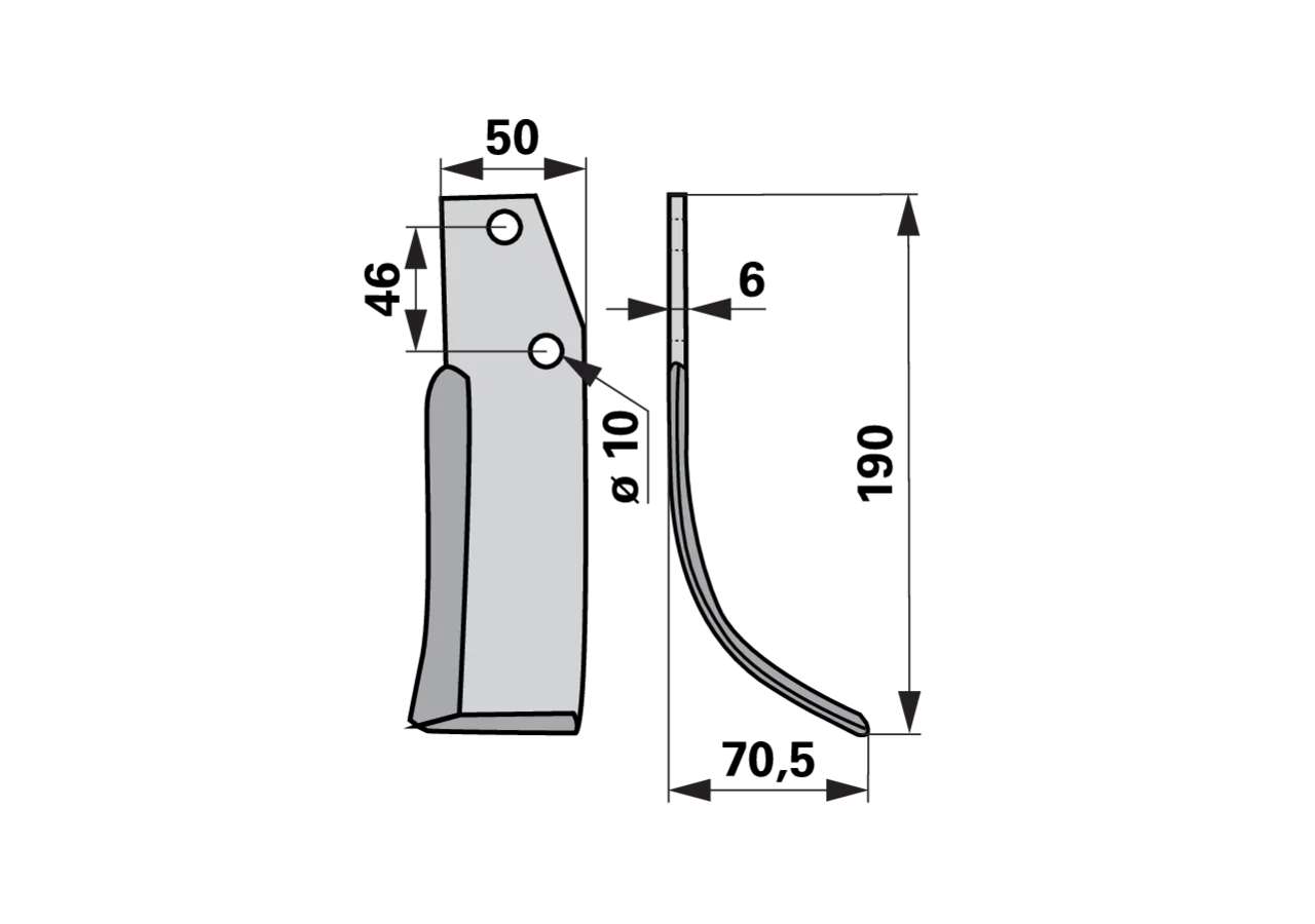 Winkelmesser rechts – Ersatz für Adriatica – Breite 50 mm, Höhe 70,5 mm GartenShop24 - Hochwertige Gartengeräte