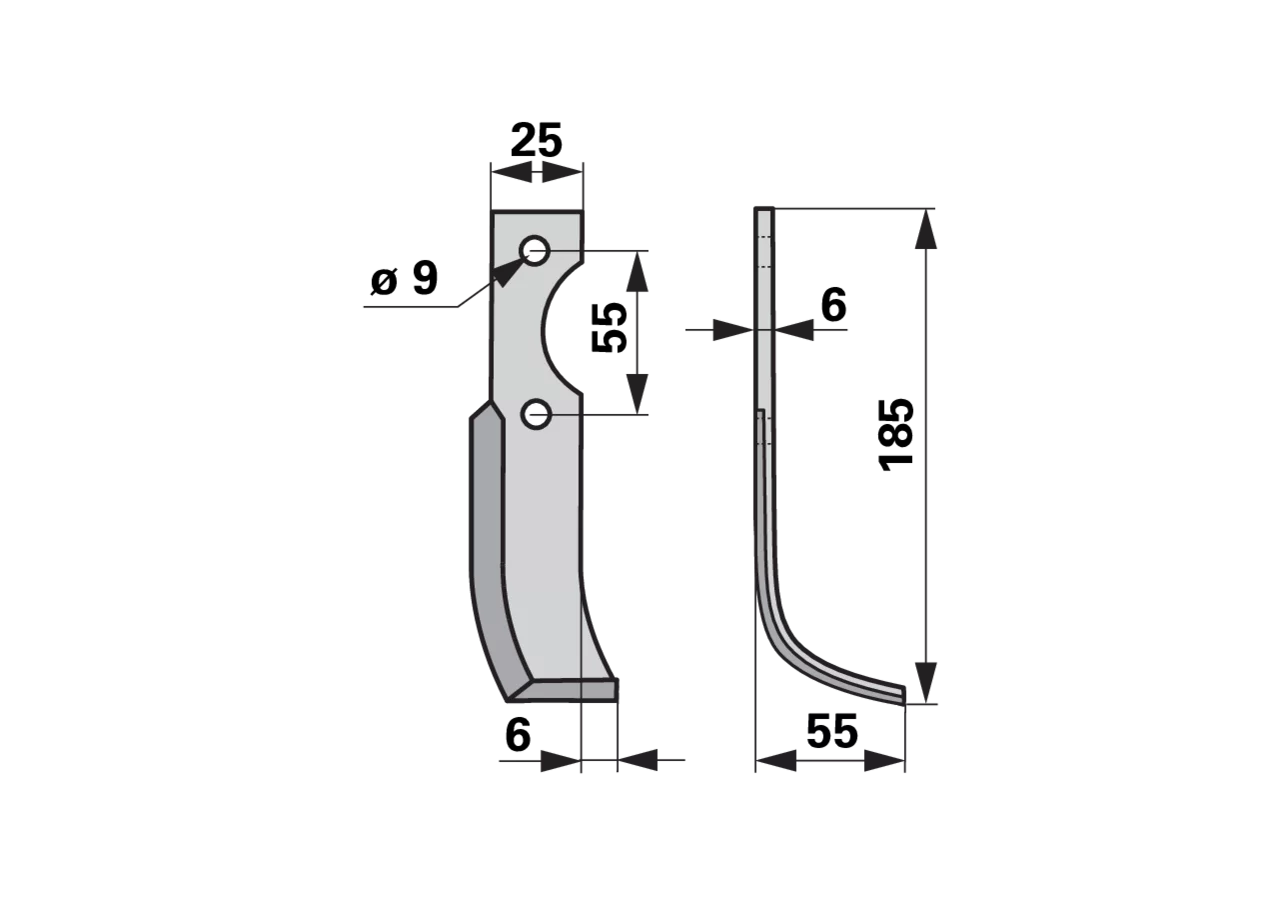 Bogenmesser rechts anstelle von B.C.S. 43434 GartenShop24 - Hochwertige Gartengeräte