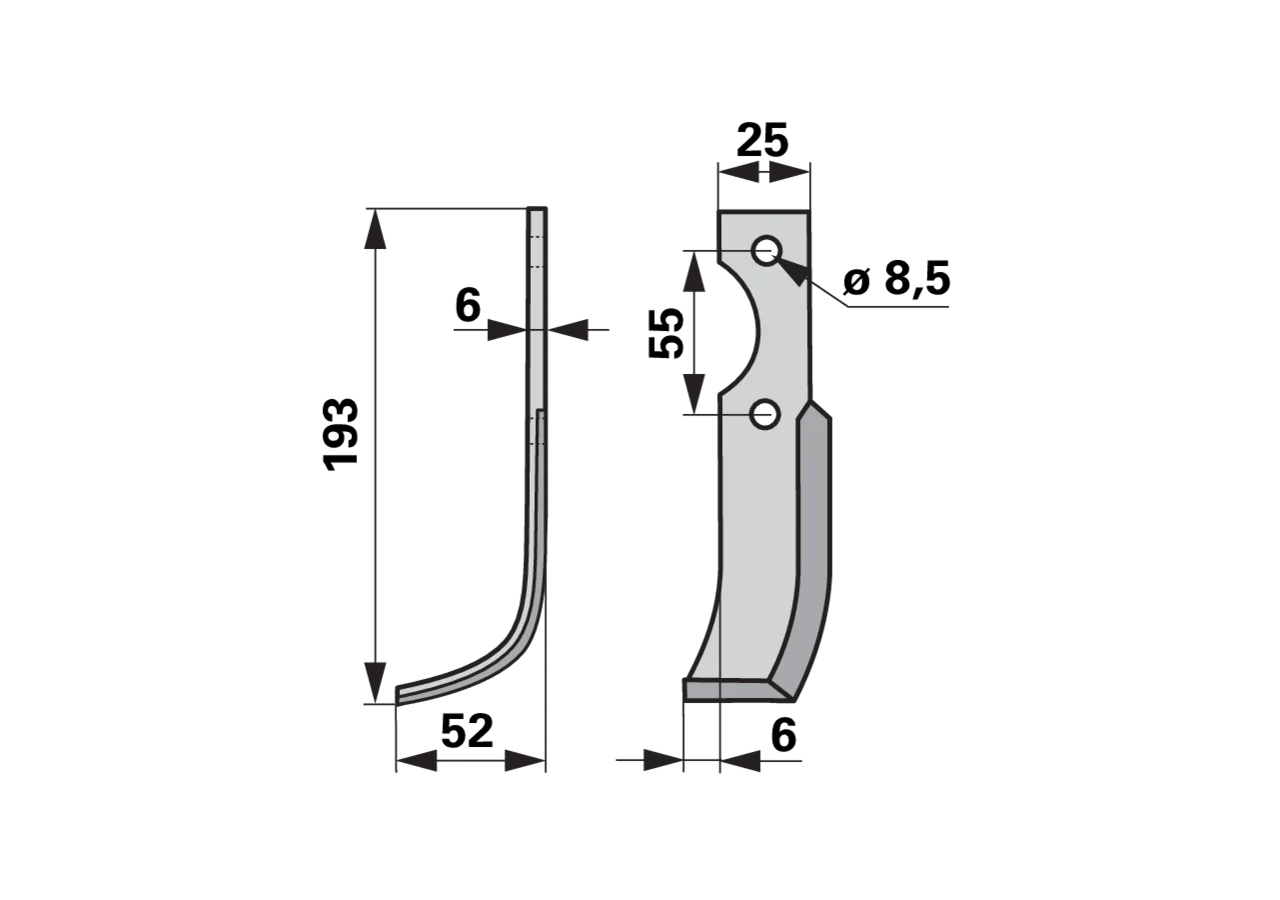 Bogenmesser links anstelle von B.C.S. 43433 GartenShop24 - Hochwertige Gartengeräte