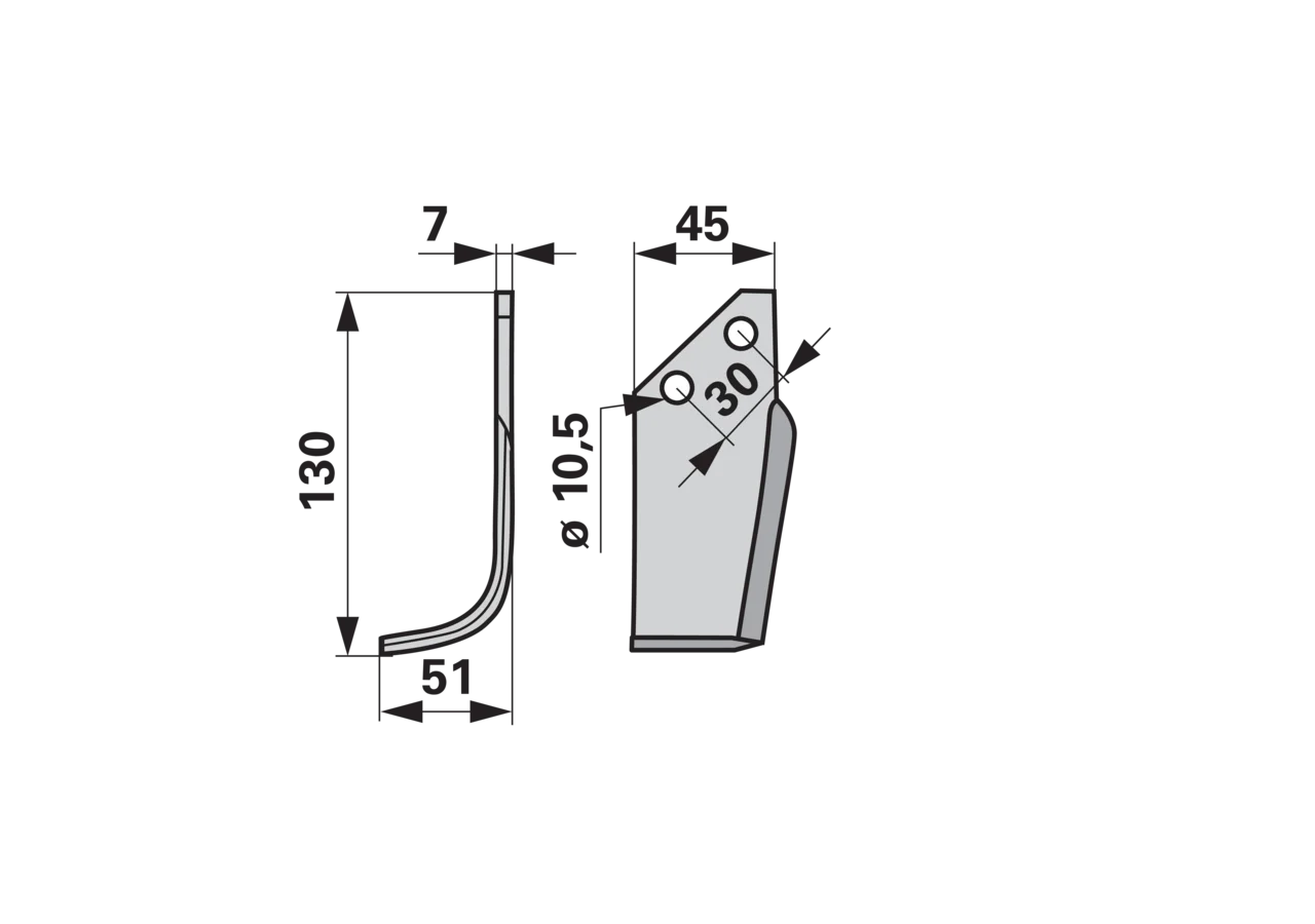 Bogenmesser links anstelle von Badalini MA 5034 GartenShop24 - Hochwertige Gartengeräte