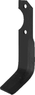 Bogenmesser links 190 mm – Detailansicht Lochabstand 55 mm und Lochdurchmesser 9 mm
