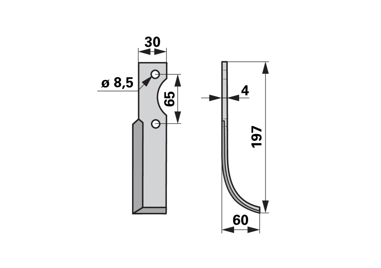 Bogenmesser rechts anstelle von Bertolini 1233102 GartenShop24 - Hochwertige Gartengeräte